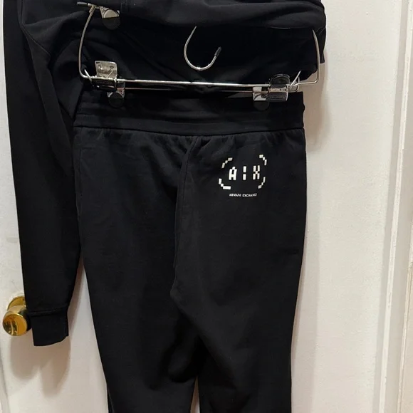 Armani Exchange Black Logo Sweatshirt and Joggers - Picture 6 of 11